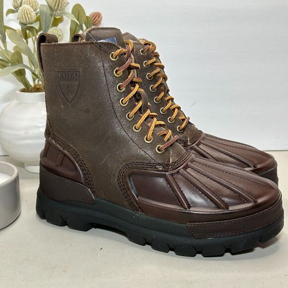 Polo Ralph Lauren Other - Polo Ralph Lauren Oslo High II Boot Leather Suede Shearling Brown Mens US 8D NWB